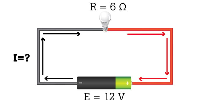 Known voltage and resistance shown in a circuit