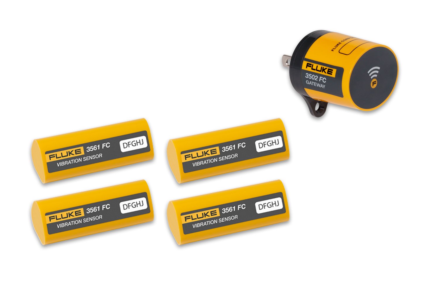 A clickable image of a pack of Fluke 3561 FC Vibration Sensors. Leads to the product page.