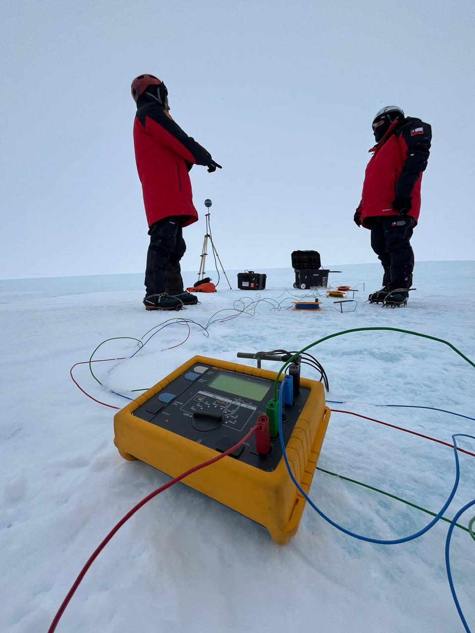 Dr Julian Rodriguez with the Fluke 1625-2 in Antarctica