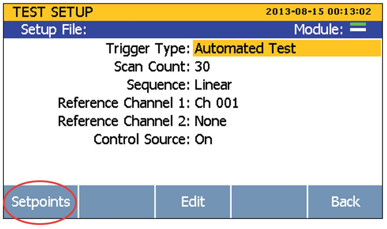 1586A Super-DAQ, step 3: select test parameters 1586A Super-DAQ, step 3: select test parameters