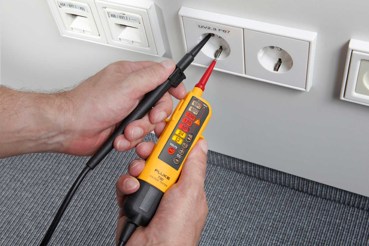 Fluke T90 Voltage and Continuity Tester-Yellow for sale online 