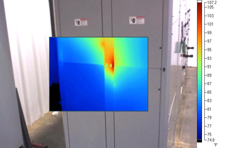 Thermal imaging scan showing abnormal heating.