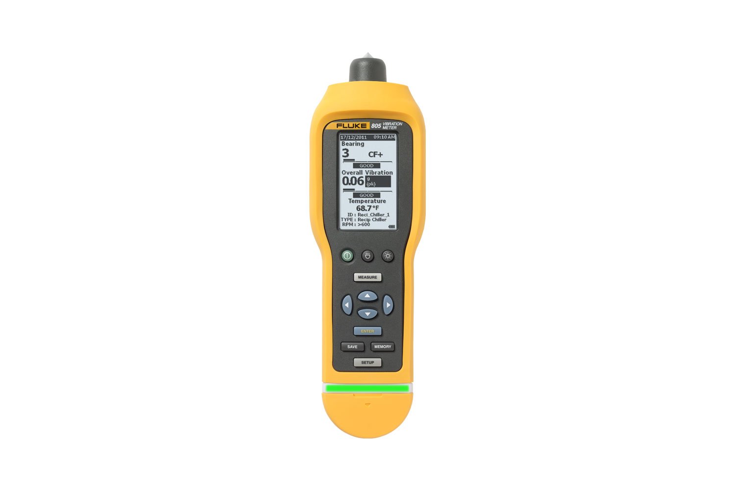 500g peak Vibration Limit 1000 Hz Frequency Fluke 805 Vibration Meter with Large High Resolution Screen 