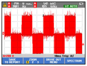 Figure 2. PWM signal on the output of VFD.