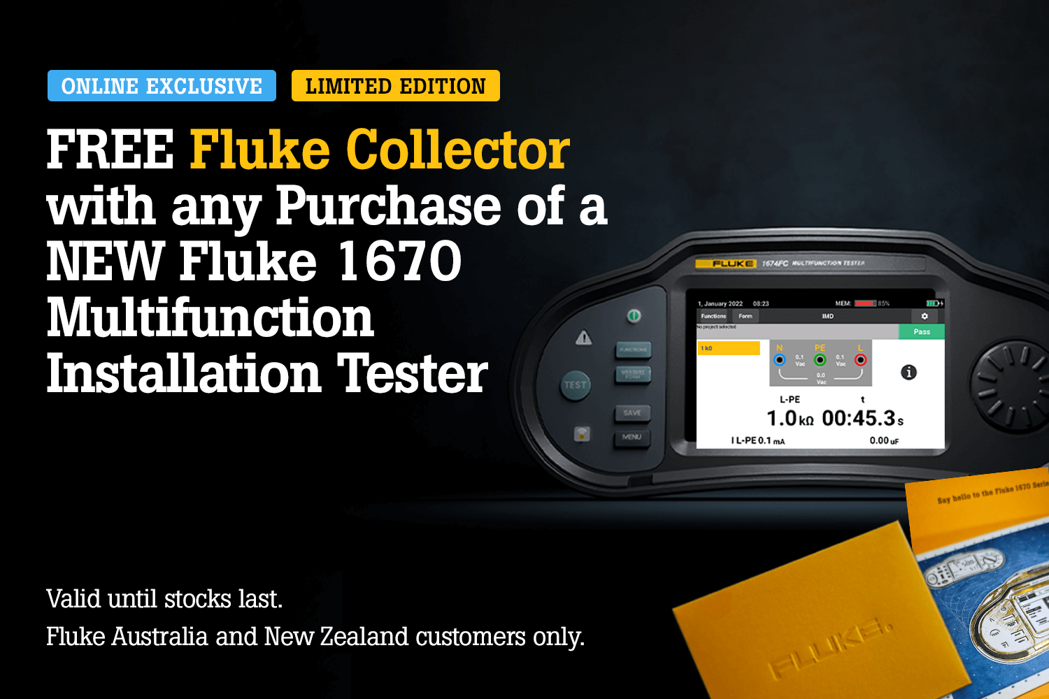 Receive FREE Fluke Collector with any Purchase of a NEW Fluke 1670 Multifunction Installation Tester