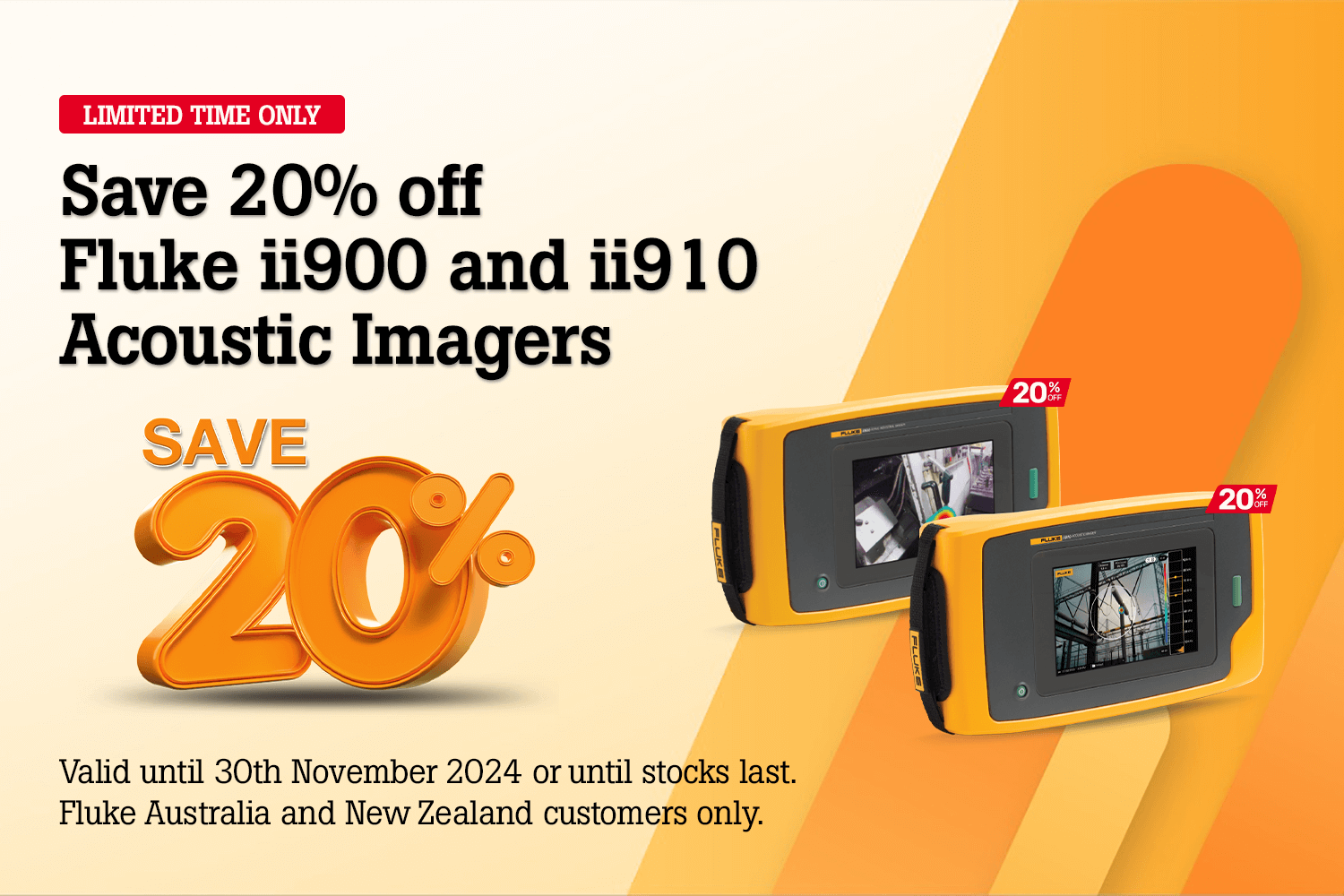 Save 20% off Fluke ii900 and ii910 Acoustic Imagers - Ends 30/11/2024