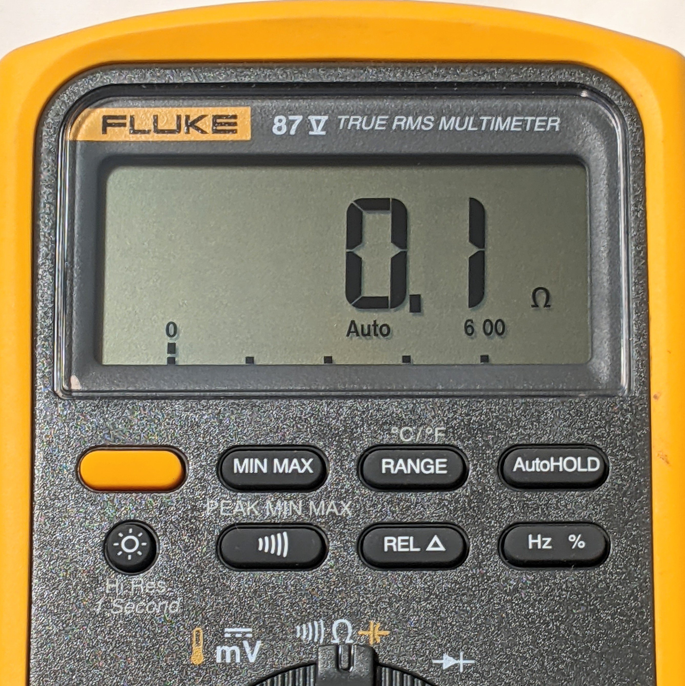 Fluke 8x V 안전 정보 공지 - 적절한 Ω 판독값