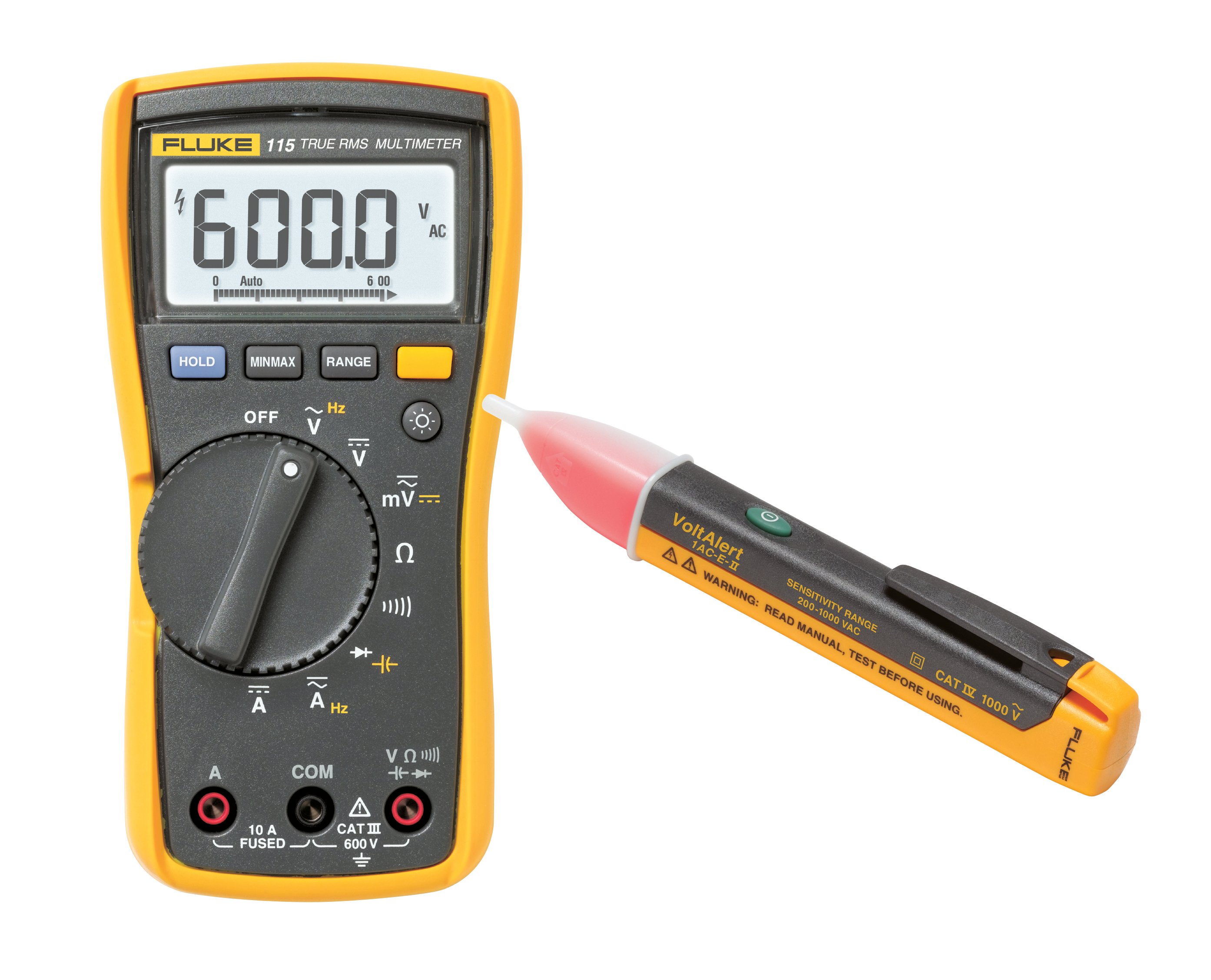 Multimètre numérique Fluke 115, avec un testeur de tension sans contact 1ACII GRATUIT
