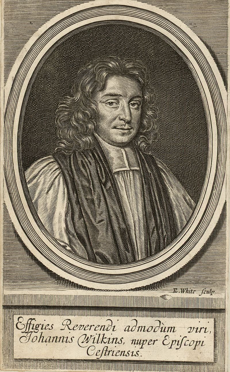 An 18th-century engraving of John Wilkins. Credit: National Library of Wales