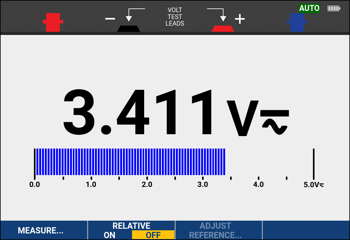 The built-in multimeter provides convenient precision measurements