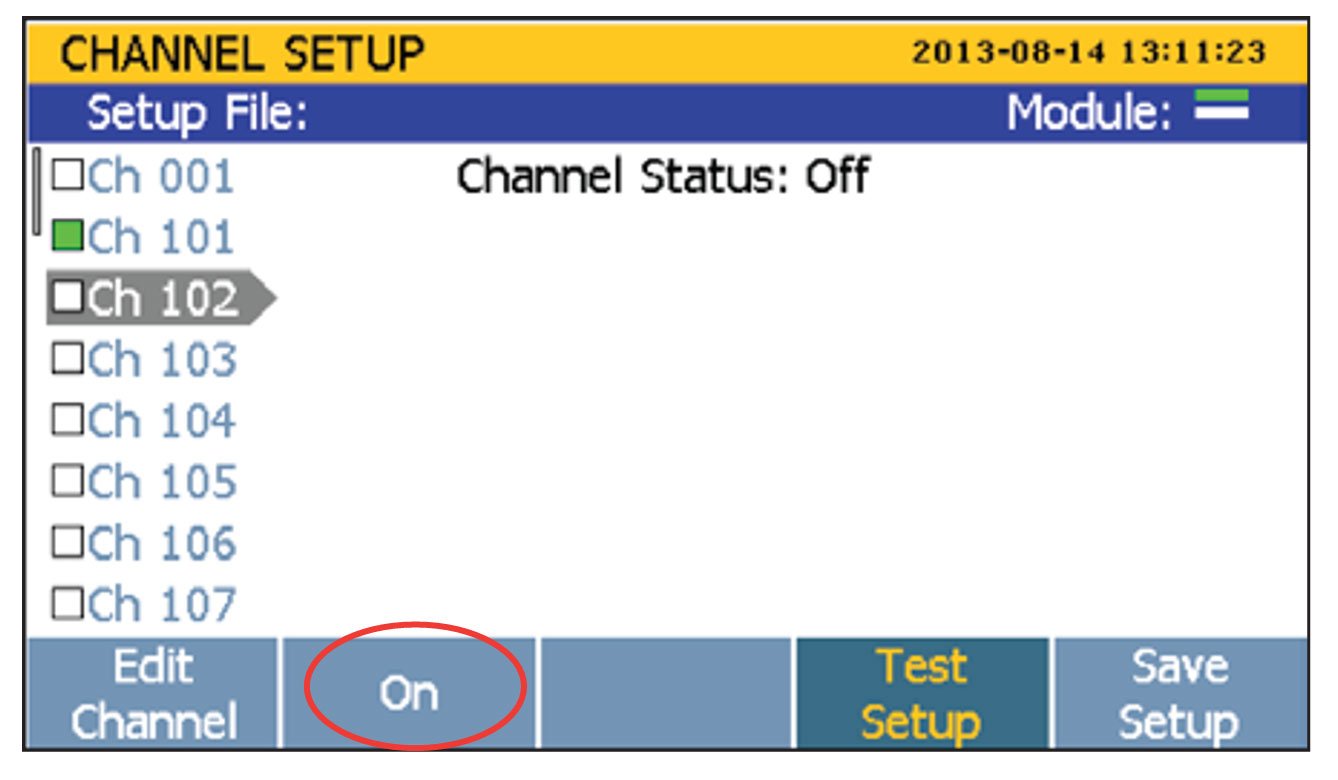 1586A Super-DAQ screen, step 2: select the channels