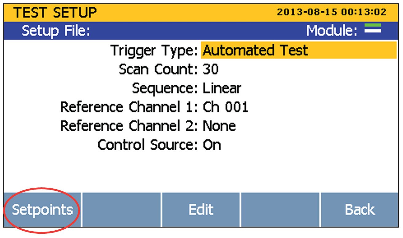 1586A Super-DAQ, step 3: select test parameters