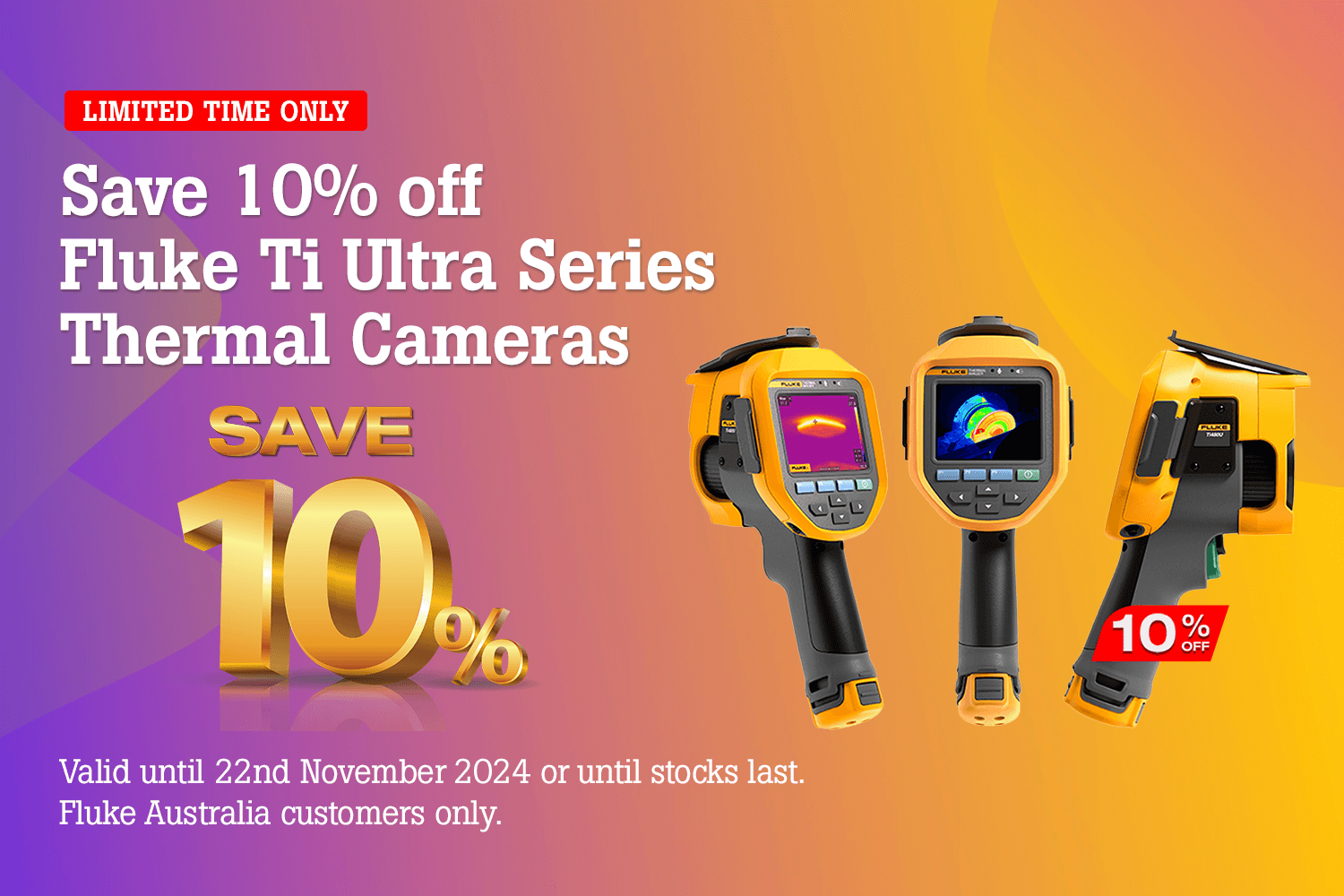 Save 10% off Fluke Ti Ultra Series Infrared Thermal Cameras - Ends 22/11/2024