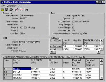 CalTool for RPTs Sample Run Windows