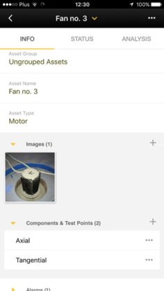 Test points were defined in the Fluke Connect app