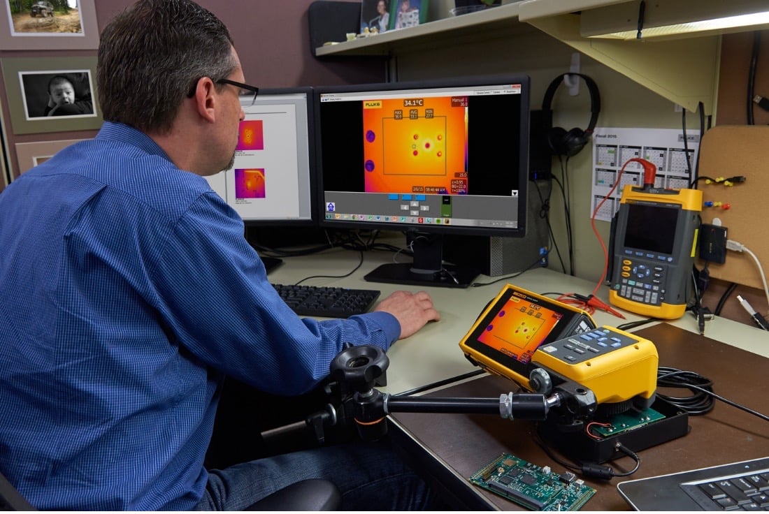 Reviewing thermal images from a Fluke TiX501 Thermal Camera