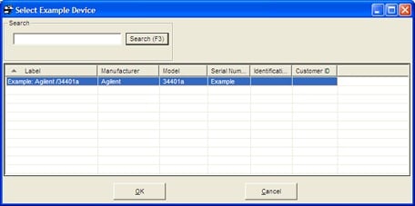 COMPASS Example Set Up Database Select Image