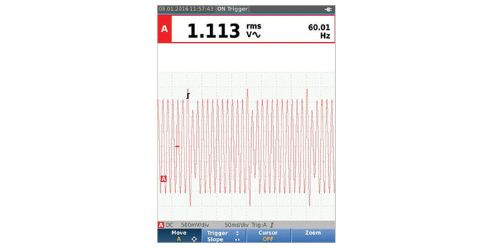 Unknown Trace Waveform Adjusted for 3 to 6 Vertical Divisions